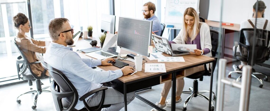Programmers working at the office